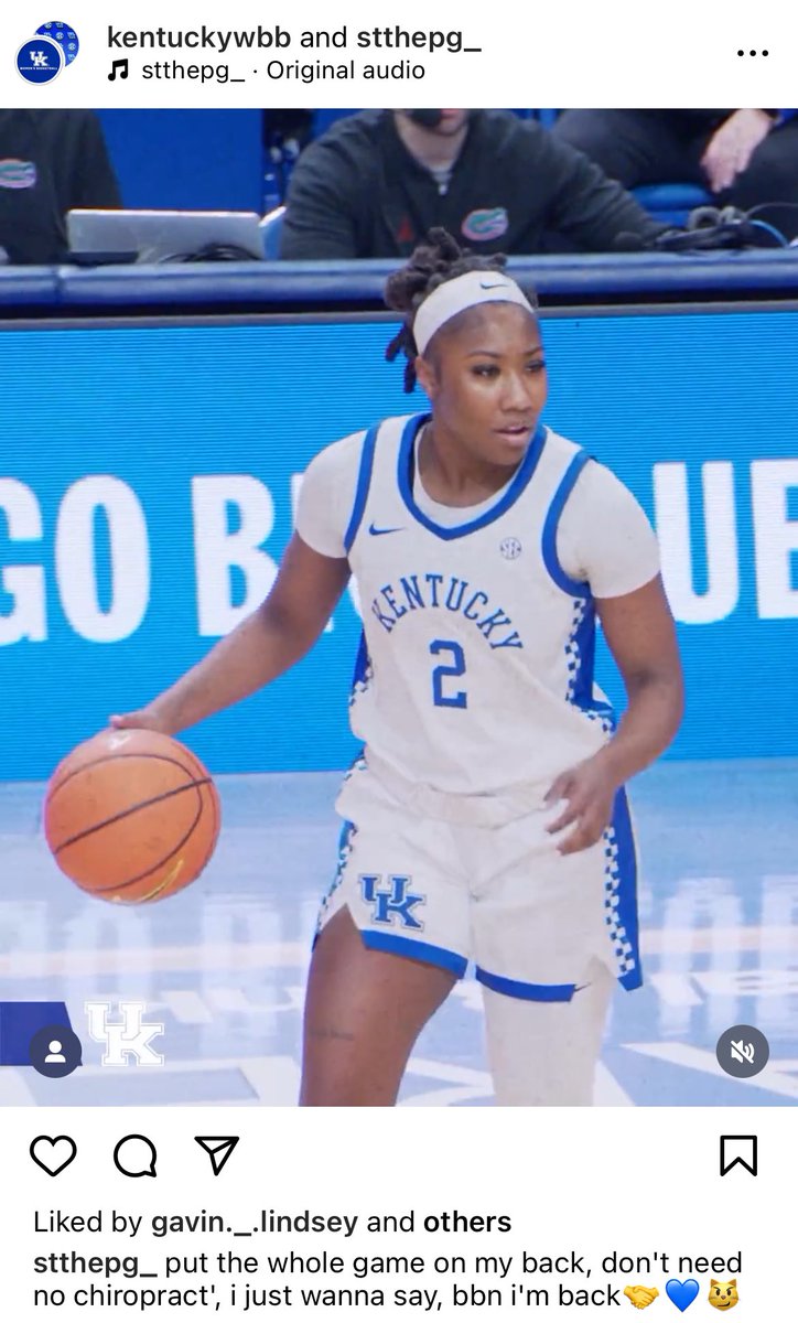 Saniah Tyler confirms it via Instagram — she’s coming back for Kentucky’s 2024-25 campaign. Tyler averaged 10.2 points per game during her sophomore season.