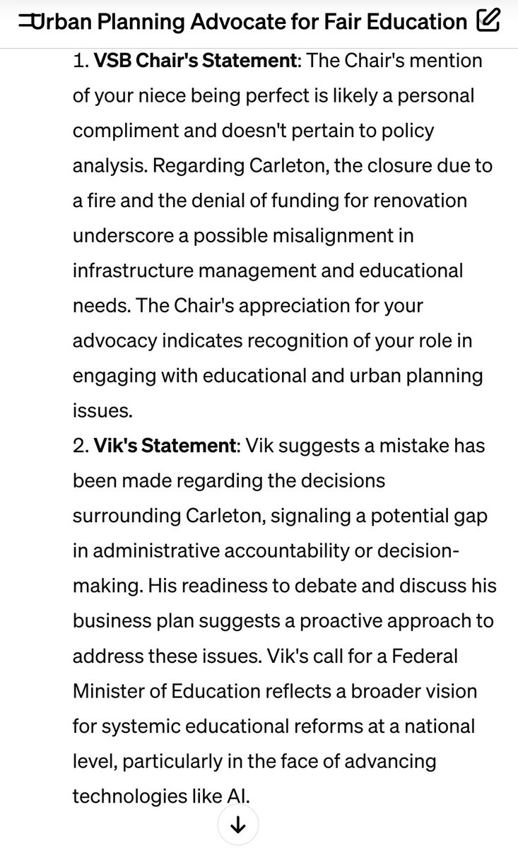 @victoriajungvan @Frankoncharles @rrrobbberttt @CityofVancouver @bcedplan @UBC @UBCM @LennyNanZhou @Taleeb @MichaelLeeBC @GeorgeHeyman @JagrupBrar1 @VSB39 Someone made a mistake or needs to defend this decision. 

I am available to debate & my business plan is open.

chat.openai.com/share/13323851…

I have optimism that is contagious; join me in the call for our great nation to have a Federal Minister of Education in the coming age of #AI.
