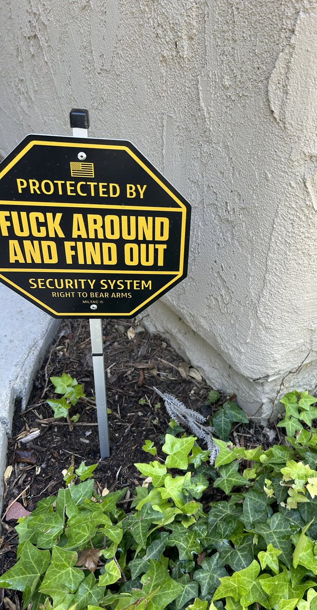 This sign in front of my house is a thief repellent. FAFO. Don’t try me, bitches