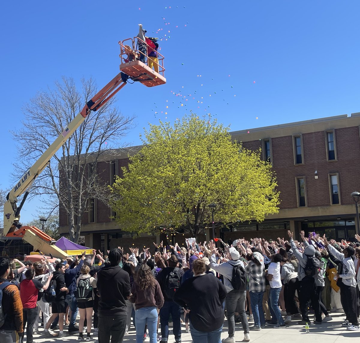 The CSU Mall Fest Wednesday was a sunny and vibrant area of fun activities on campus including a petting zoo, free barbecue, live music, and Stomper's elevated '1,000 Ways to Win.'