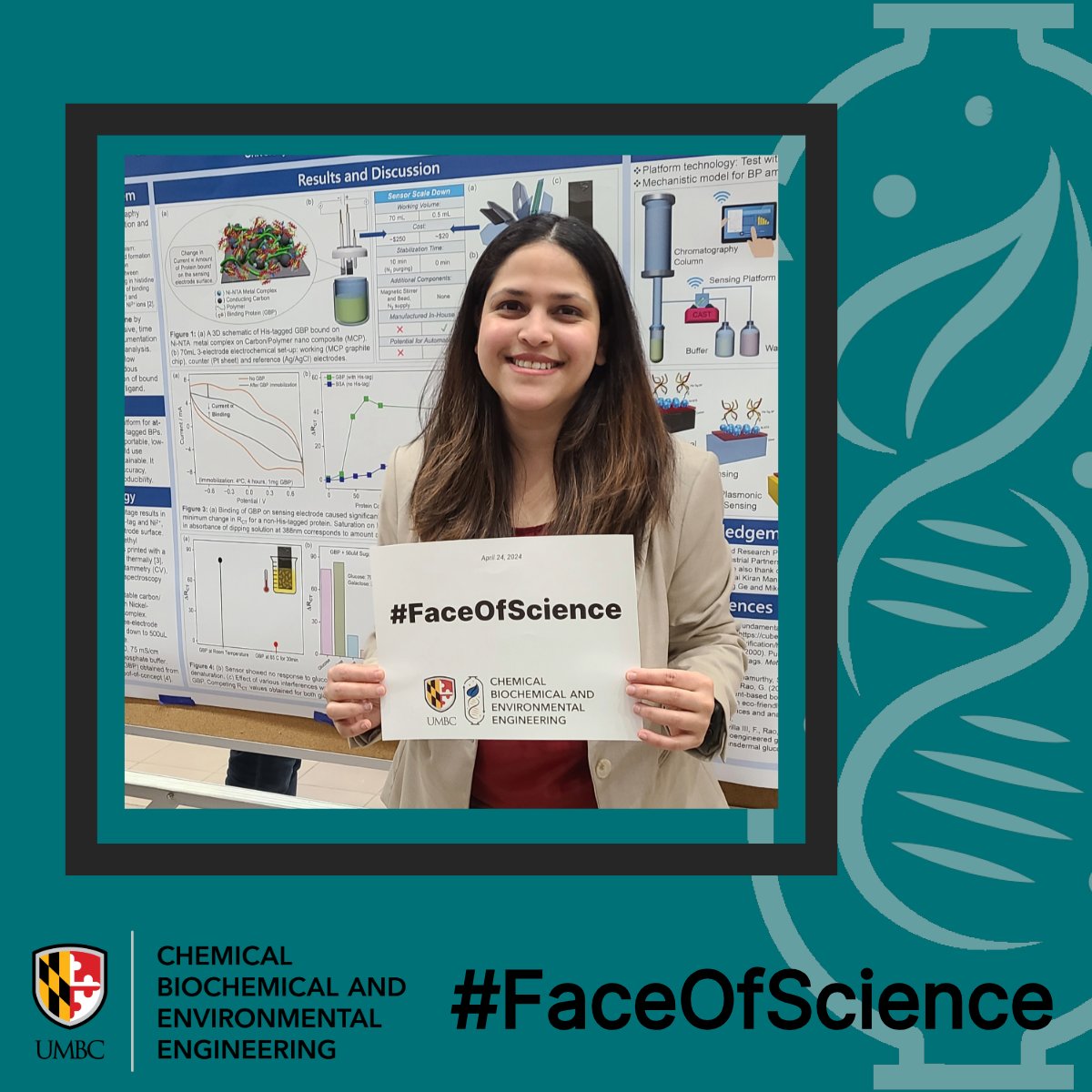 UMBC_CBEE's tweet photo. Revati Kadolkar, chemical and biochemical engineering Ph.D. student, is a #UMBCEngineering #FaceOfScience @umbc #UMBCproud
@enhancescience
Student profile: https://t.co/SJ9E0AX98v https://t.co/10aoSkCQcO