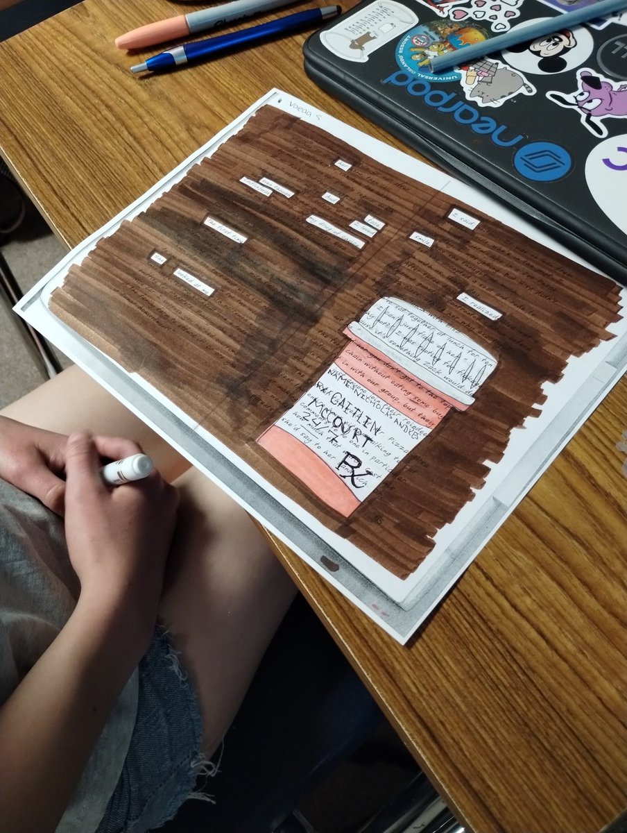 Alvarado01Ms's tweet photo. Blackout Poetry 
@missionechs https://t.co/Hfb3qVYWPo