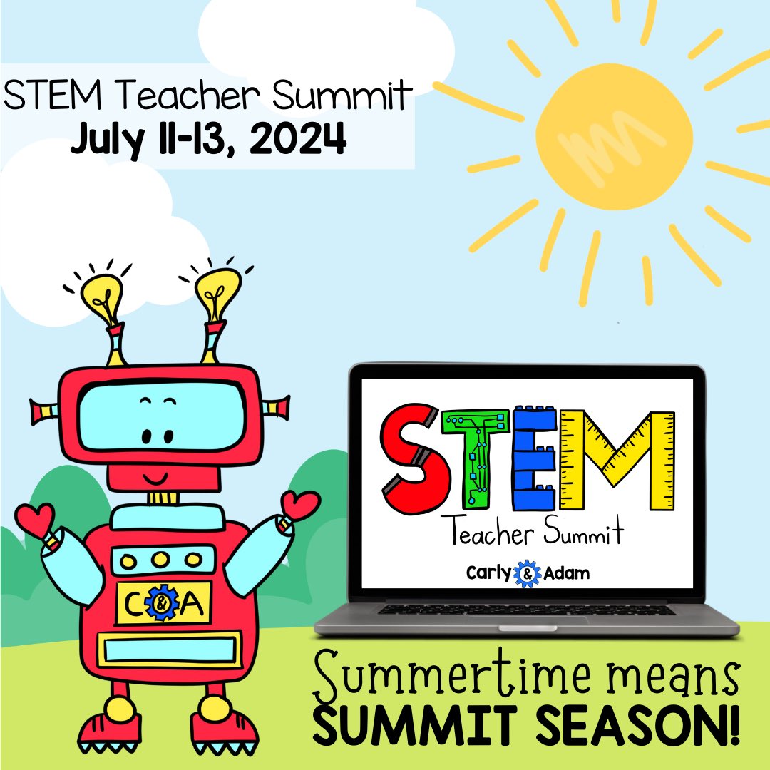 It’s time to register for our virtual #STEMTeacherSummit! The theme this year is the #storiesofSTEM and sessions will share ideas for connecting literacy and STEM. Join us: stemteachersclub.com/Carly-And-Adam…