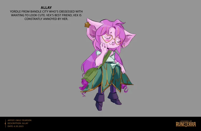 One of my favs, Allay, an idea that came from the incredible  We wanted to give Vex a polar opposite. My team was very generous to let me keep her literal face as a literal uwu 
