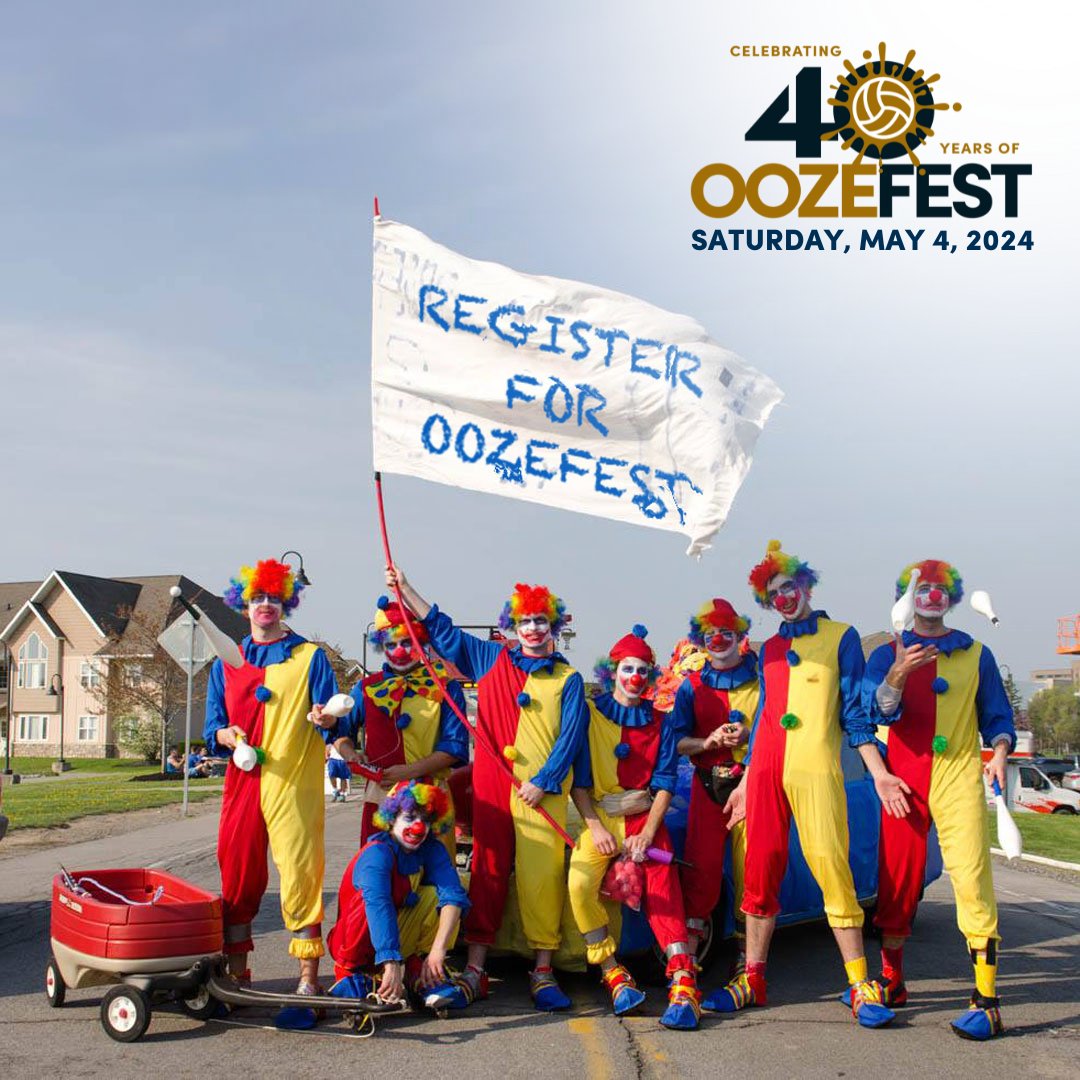 4 days left to register for Oozefest 2024! We are NOT clowning around. Team registration closes at 11:59 p.m. on Sunday, April 28. ms.spr.ly/6018YyRbA #UBuffalo