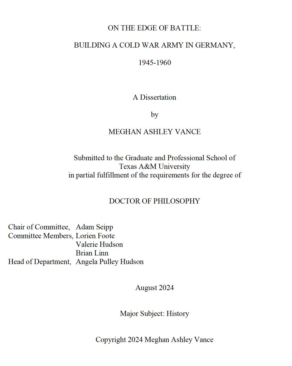 Ashley Vance, PhD (@m_ashley_vance) on Twitter photo What do 6 years, 4 amazing committee members, 2 dedicated grad buddies, and 1 global pandemic make? The honor I get in sharing that I have successfully defended my dissertation for a PhD in Military History @tamu under the guidance of <a href="/AdamSeipp/">Adam Seipp</a>! What do 6 years, 4 amazing committee members, 2 dedicated grad buddies, and 1 global pandemic make? The honor I get in sharing that I have successfully defended my dissertation for a PhD in Military History @tamu under the guidance of <a href="/AdamSeipp/">Adam Seipp</a>!