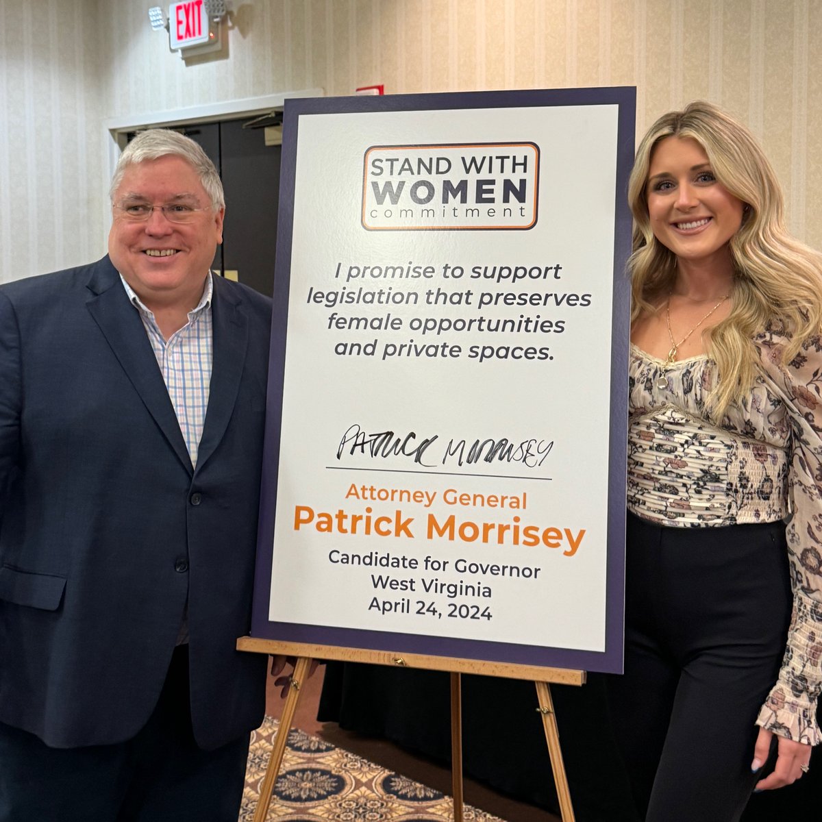 BREAKING: West Virginia Attorney General & Candidate for Governor Patrick Morrisey, @MorriseyPress, signs IWV’s Stand With Women Commitment, committing to upholding laws that preserve female opportunities & private spaces! iwv.org/2024/04/west-v…