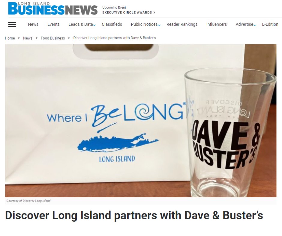 Thank you @LIBusinessNews for featuring our brand new pint glass collaboration with @DaveBustersLI to promote the #DiscoverLongIsland mobile app! #DiscoverLongIsland The pint glass has an embedded QR code that links consumers directly to the free Discover Long Island mobile…