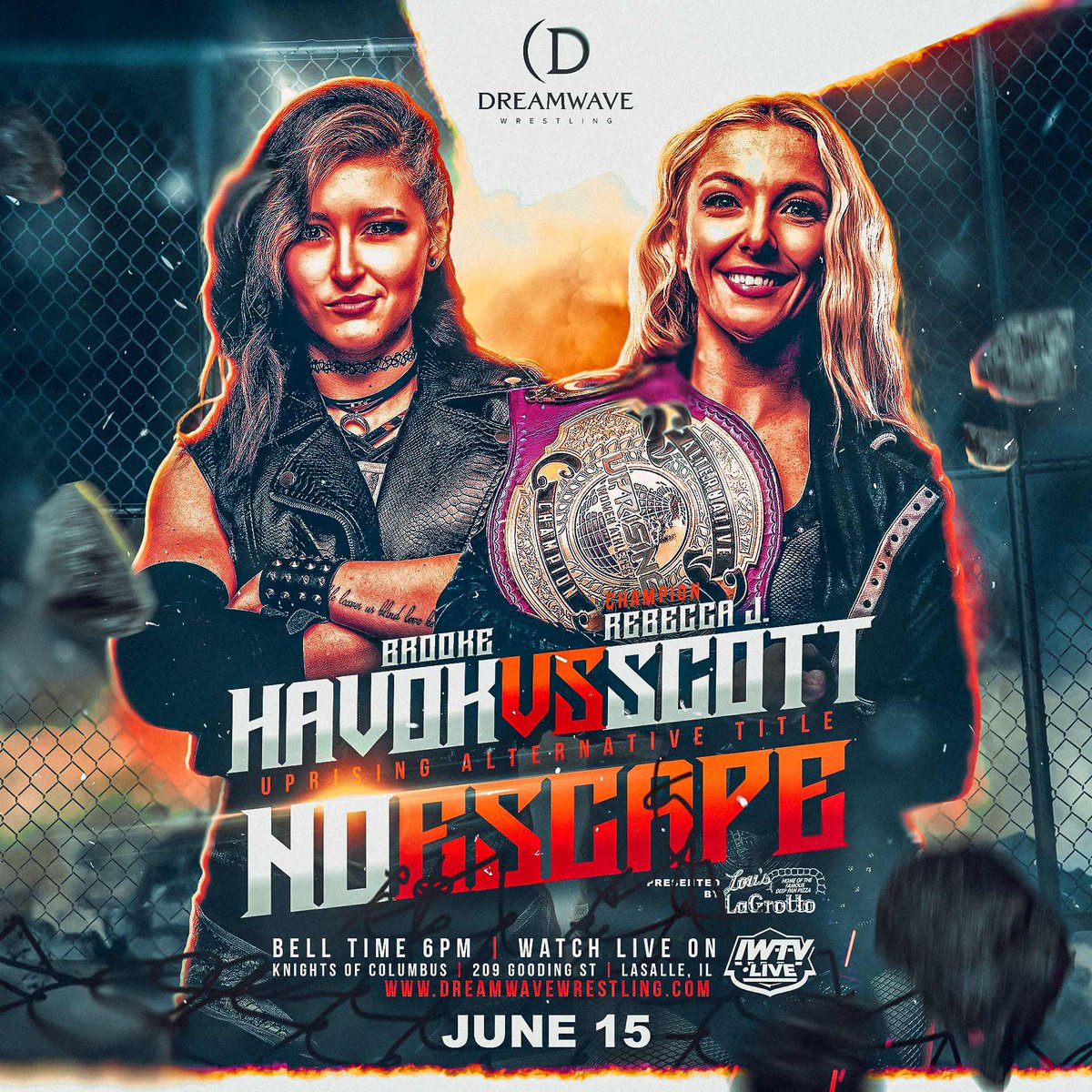 Official for the sold out “No Escape” at the Knights of Columbus in LaSalle, IL on June 15th, 2024: RJS promised that she will be a fighting @UprisingWomen_ Alternative Champion. She will attempt to make her second defense of her title at “No Escape. “The First Class Bad…