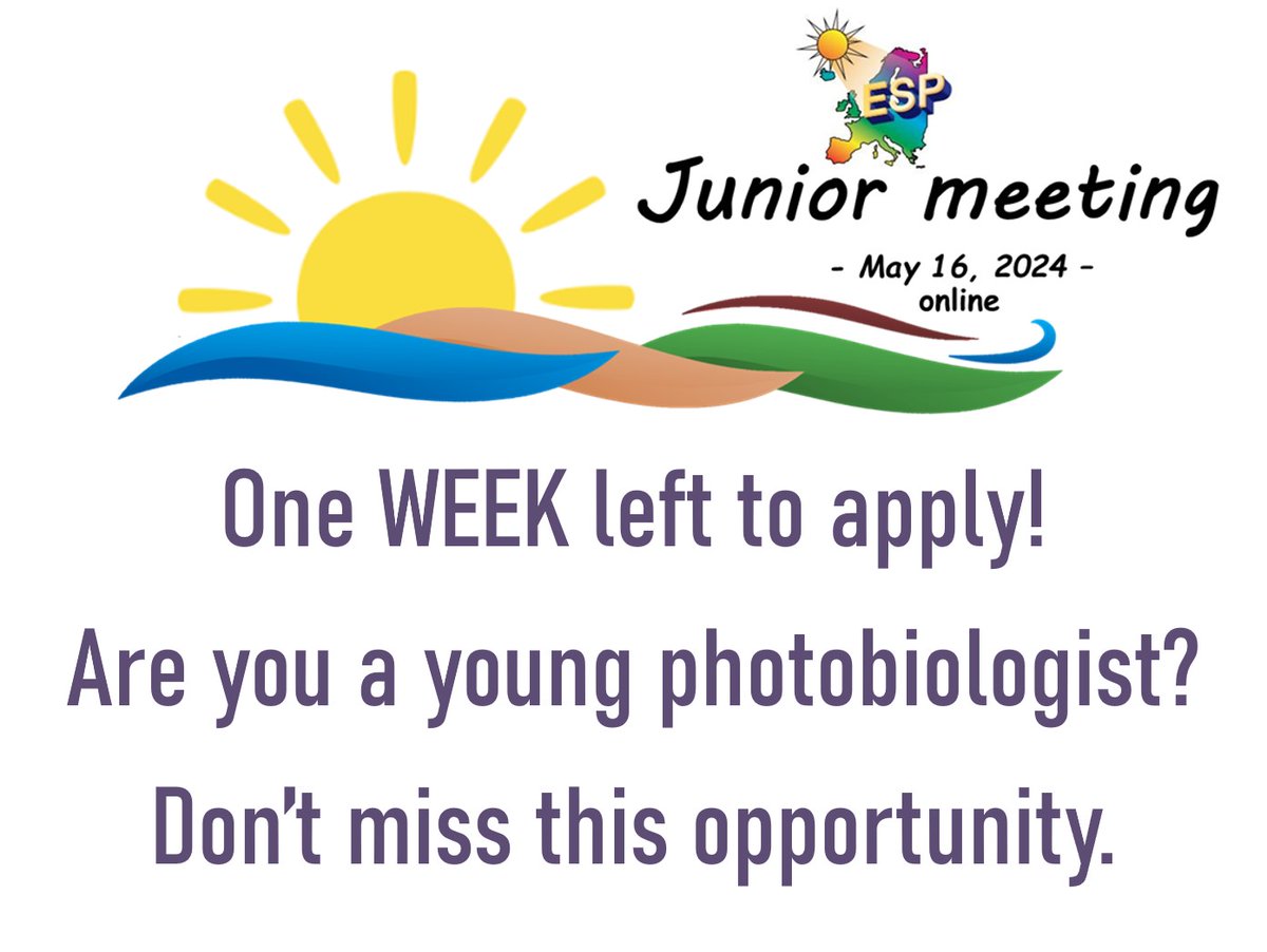 🚨 Only one week left! 🚨 Don't miss out on the chance to showcase your research at the ESP Junior Meeting - submit your abstract now!💡#ESPJuniorMeeting #InternationalDayofLight @IDLofficial