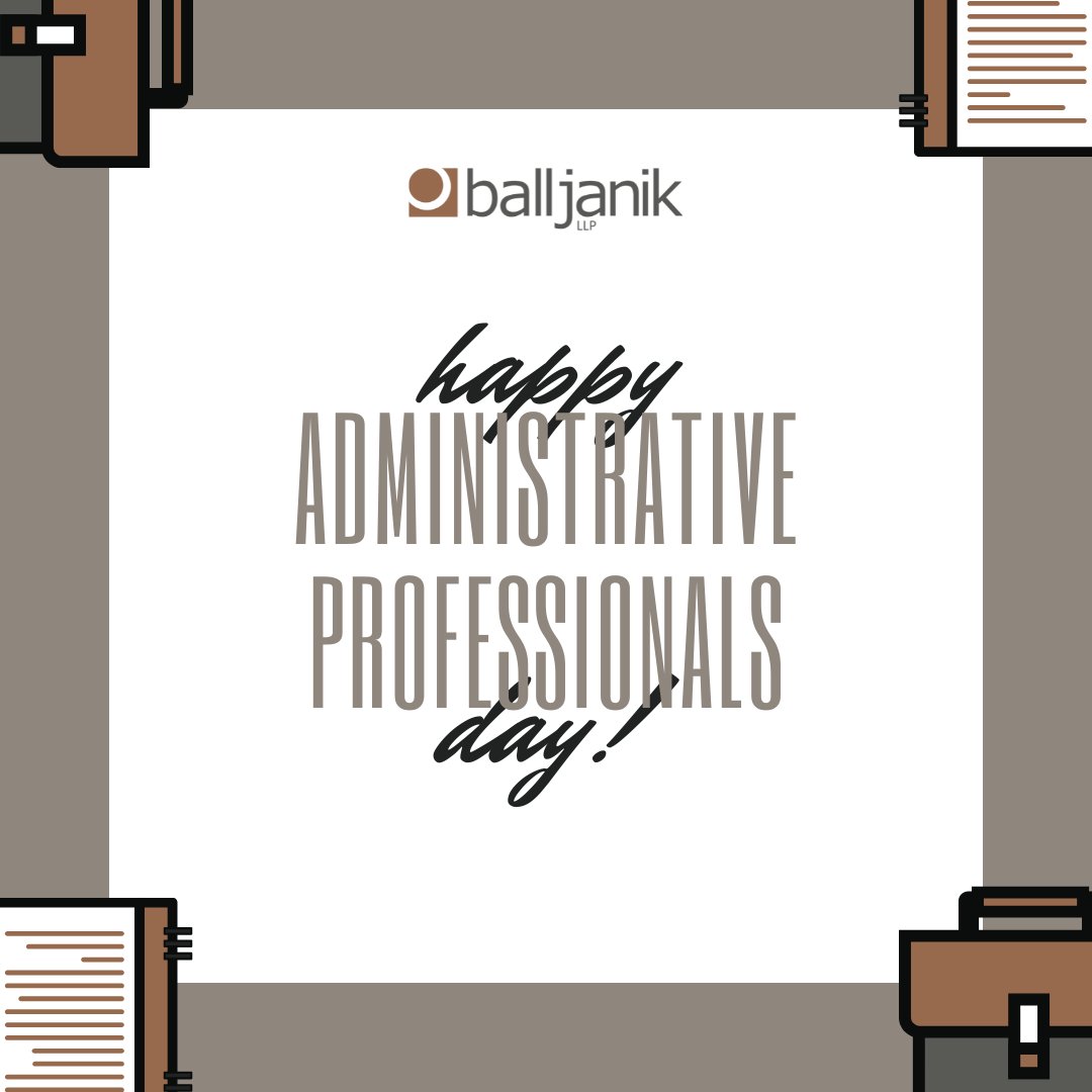 Happy Administrative Professionals Day to the incredible team at Ball Janik! 

You keep our office running smoothly and efficiently, and we're so grateful for your dedication, hard work, and positive attitude. Thank you for everything you do!

#AdminProDay #BallJanik #ThankYou