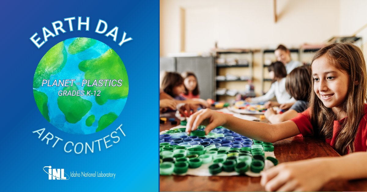 IDAHO K-12 TEACHERS ➡️ Looking for a fun #EarthWeek activity? 🌎🎨 Gather your #recyclables for your students to create an #EarthDay art masterpiece inspired by the theme “Planet vs Plastics.” Submit by Friday, April 26. Details: inl.gov/earth-day/