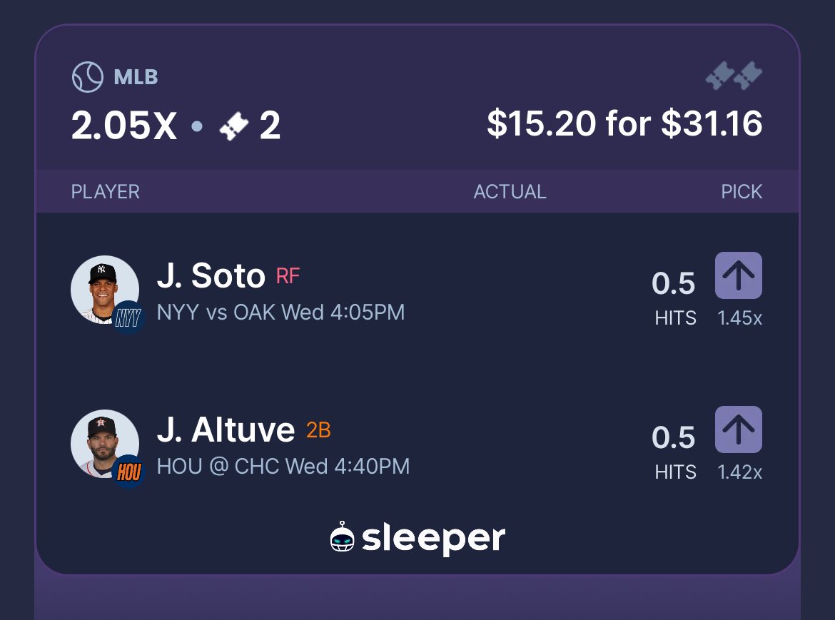 joseph_picks's tweet photo. MLB 2 man I’m running ! BOL IF TAILING 🤞🏽
#SleeperApp #POTD #UnderDog #PrizePicks #SleeperPicks #Fliff #Fanduel #DraftKings #BetMGM #MLBProps #Gamblingx #SportsBetting #GamblingLocks #NBA @FreeBetRetweets #MLB #MLBPicks #ESPN https://t.co/DF6bKbUaD8