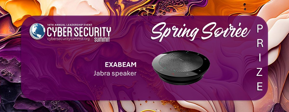 CyberSummitIntl's tweet image. We're Counting Down to tomorrow's Spring Soiree at the Metropolitan...
Here's another Ring-A-Ding-Ding Prize
and Thank you....
@exabeam  for this cool Jabra Speaker
Get Your Ticket today at &amp;gt; eventbrite.com/e/vintage-vega…
cybersecuritysummit.org
#SpringSoiree
#allinfornext
#css14