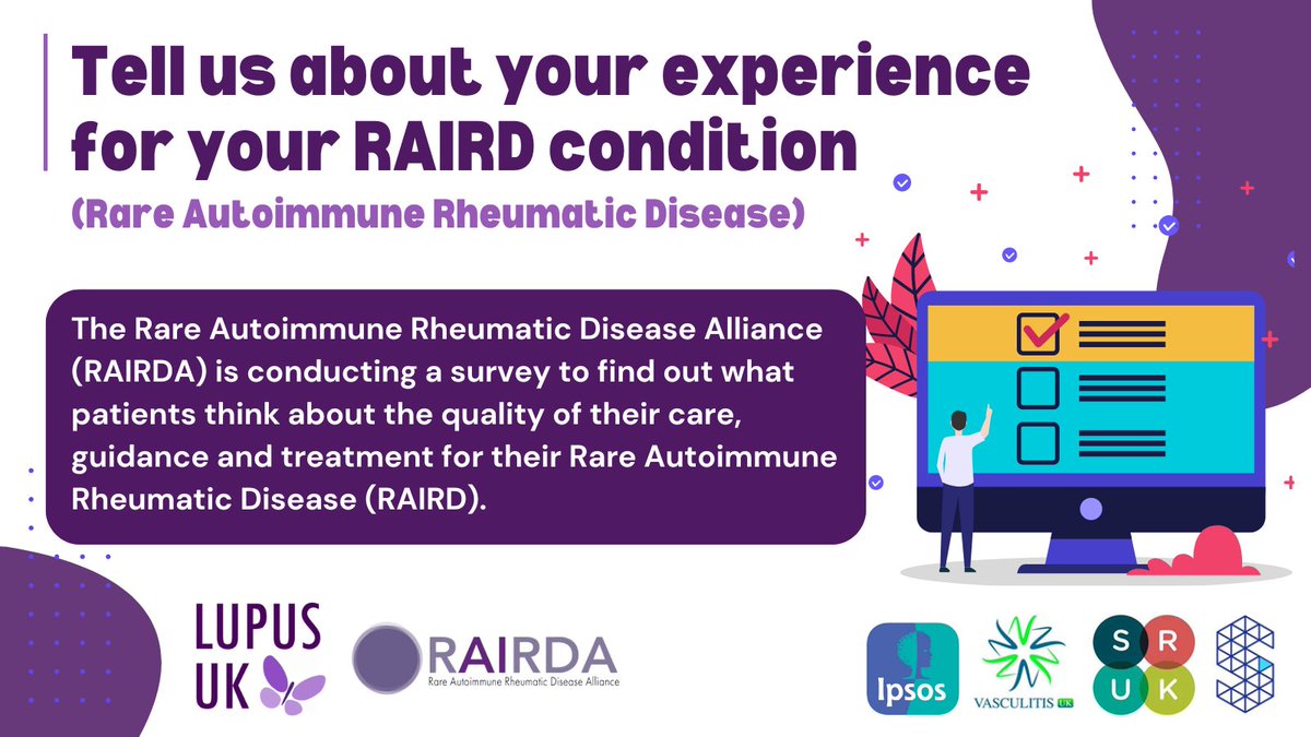 Would you like to tell us about your experience of your RAIRD? Use the following link to take part in a survey to ensure that rare diseases remain a priority. 🔗ipsos.uk/RAIRDAsurvey20… #RAIRDaware @RAIRDA_org