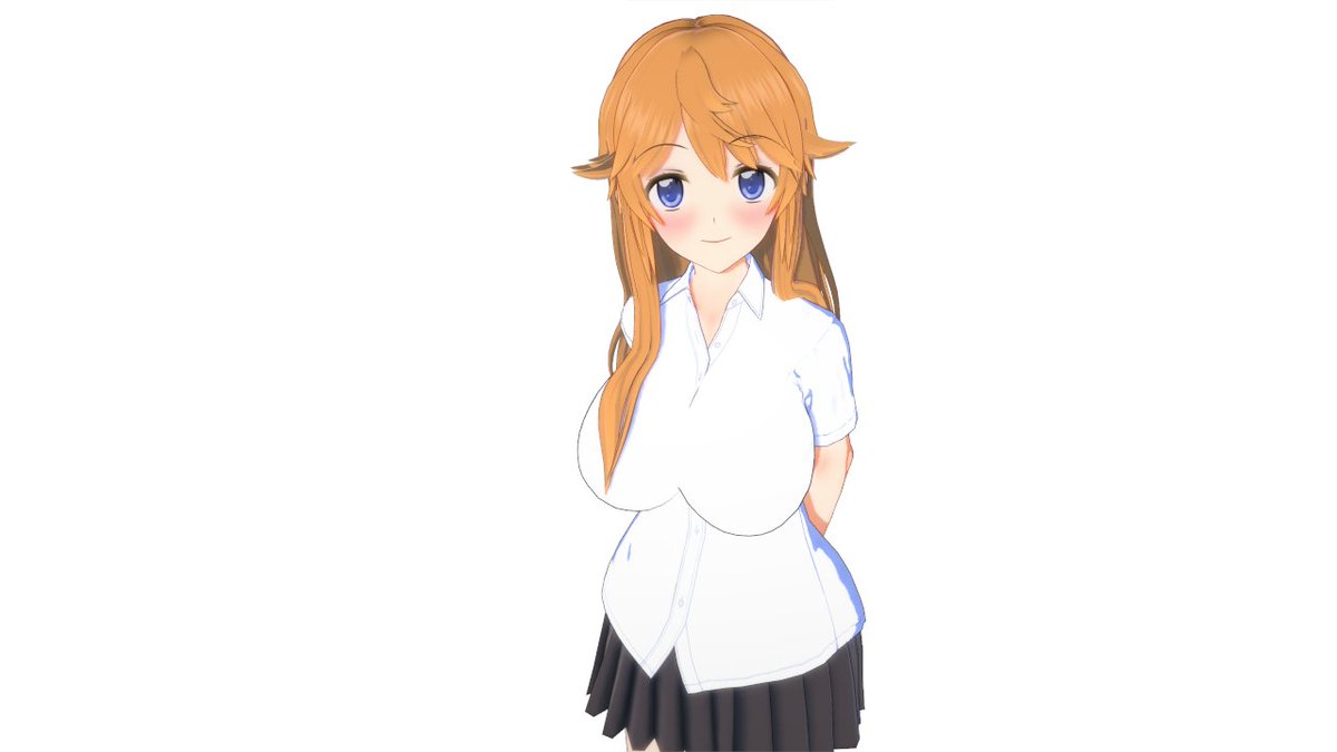 Little render of Midori.

Have a nice day 🥰

#midori #oc #originalcharacter #originalcharacterart #animegirl #whiteshirt #orangehair #blueeyes #blackskirt #schooluniform #moe #cute