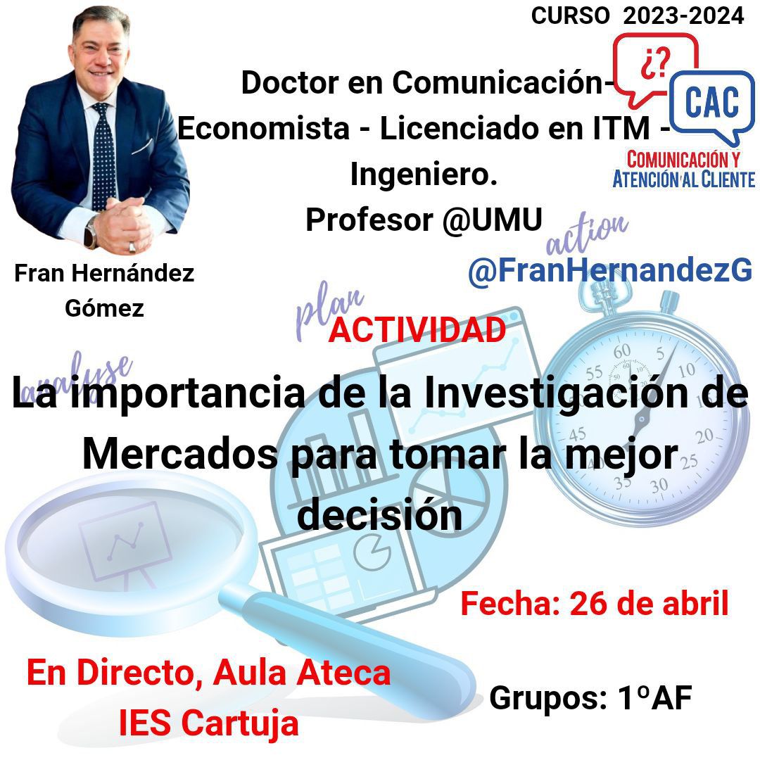 Este viernes, 26 de abril, tendremos la suerte de escuchar en persona al profesional <a href="/FranHernandezG/">🇪🇦 𝔽𝕣𝕒𝕟 ℍ𝕖𝕣𝕟á𝕟𝕕𝕖𝕫 𝔾ó𝕞𝕖𝕫 ®</a>. Le esperamos con ganas!! #CyACartuja