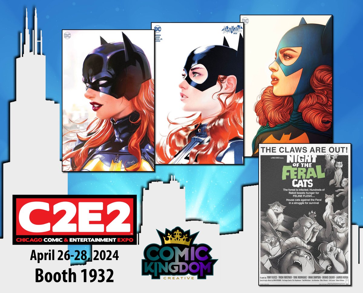 💥 C2E2 Exclusives at tinyurl.com/ckc-c2e2! 💥 #jennyfrison Batgirl 23, FOIL @DCWJ01 #joshuamiddleton Batgirl 23, @TonyFleecs @TrishForstner Feral 1! #comickingdomcreative #comickingdomrules #exclusivecomic #foilcomic #batgirl #conventionexclusive #musthavecover