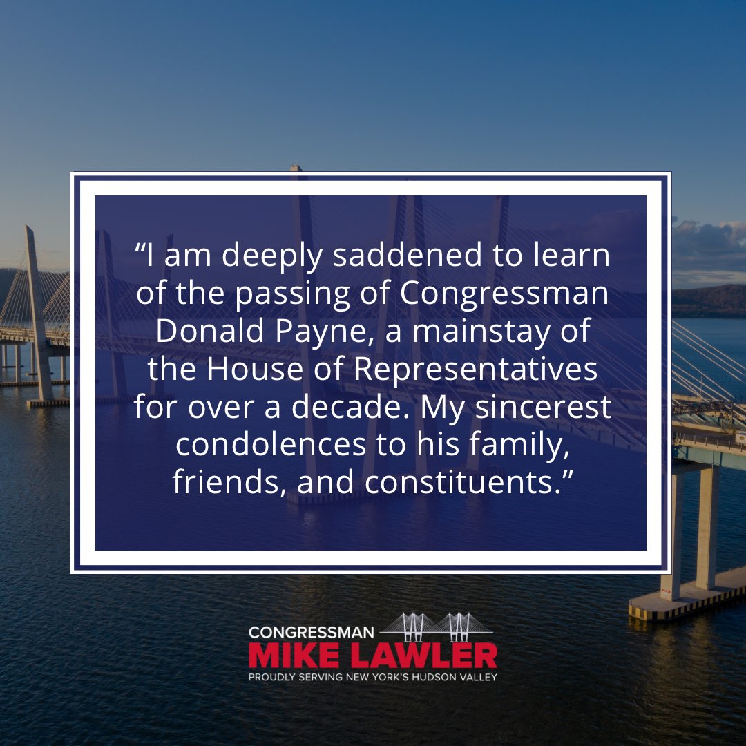 I am deeply saddened by the passing of Congressman Donald Payne. My sincerest condolences to his family, friends, and constituents.