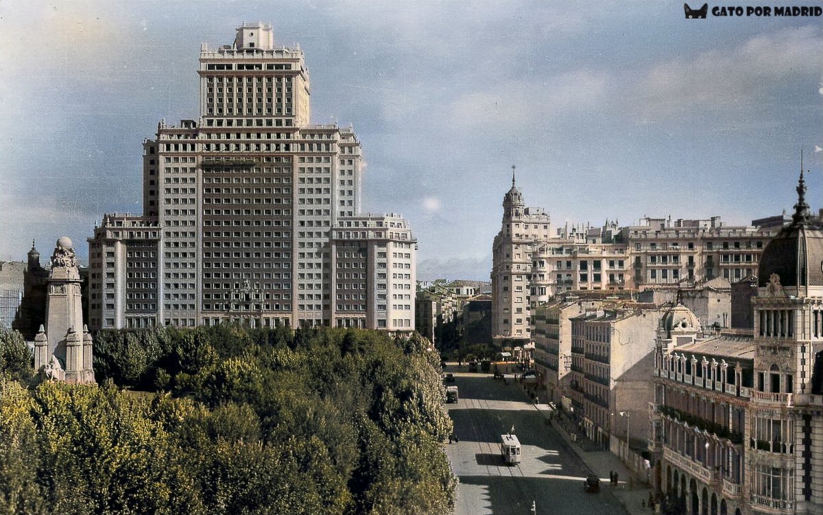 La Plaza de España en 1954.