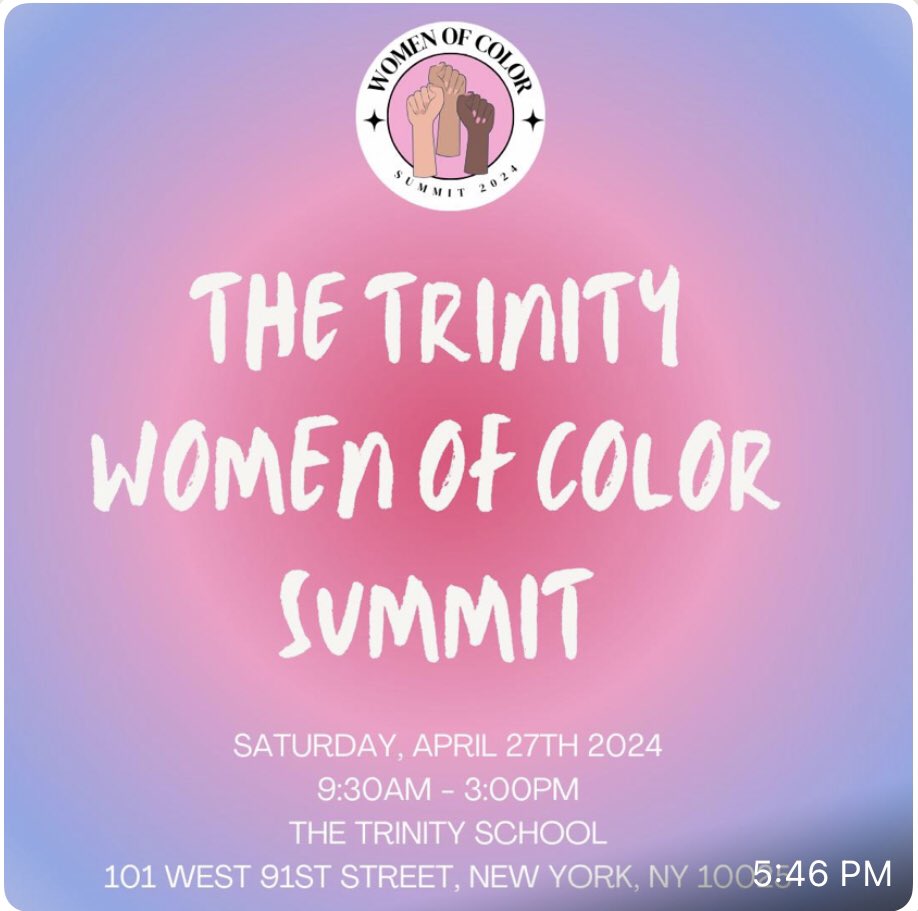 I am thrilled to say that I will be a speaker at the @TrinitySchoolNY women of color summit on Saturday. I will be speaking on what it means to be a woman of color  in #Hollywood and the #arts in 2024. The event is open to all #womenofcolor in independent schools  women so to all…