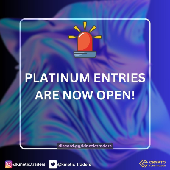 Platinum Entries are open Now! 📌 Plans: Crypto: $20 Forex: $20 Complete Platinum: $35 ⬇️ 83 Slots Left only! discord.gg/kinetictraders