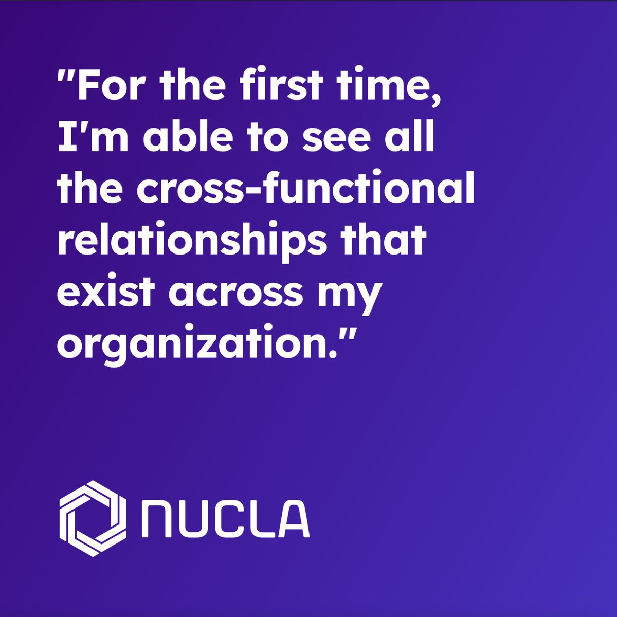 Tired of searching for relationship context within your organization?

With Nucla, unlock cross-functional visibility and easily see the B2B relationships that exist between any company and yours.

Say goodbye to wasted time. Learn how Nucla can revolutionize your workflow today.