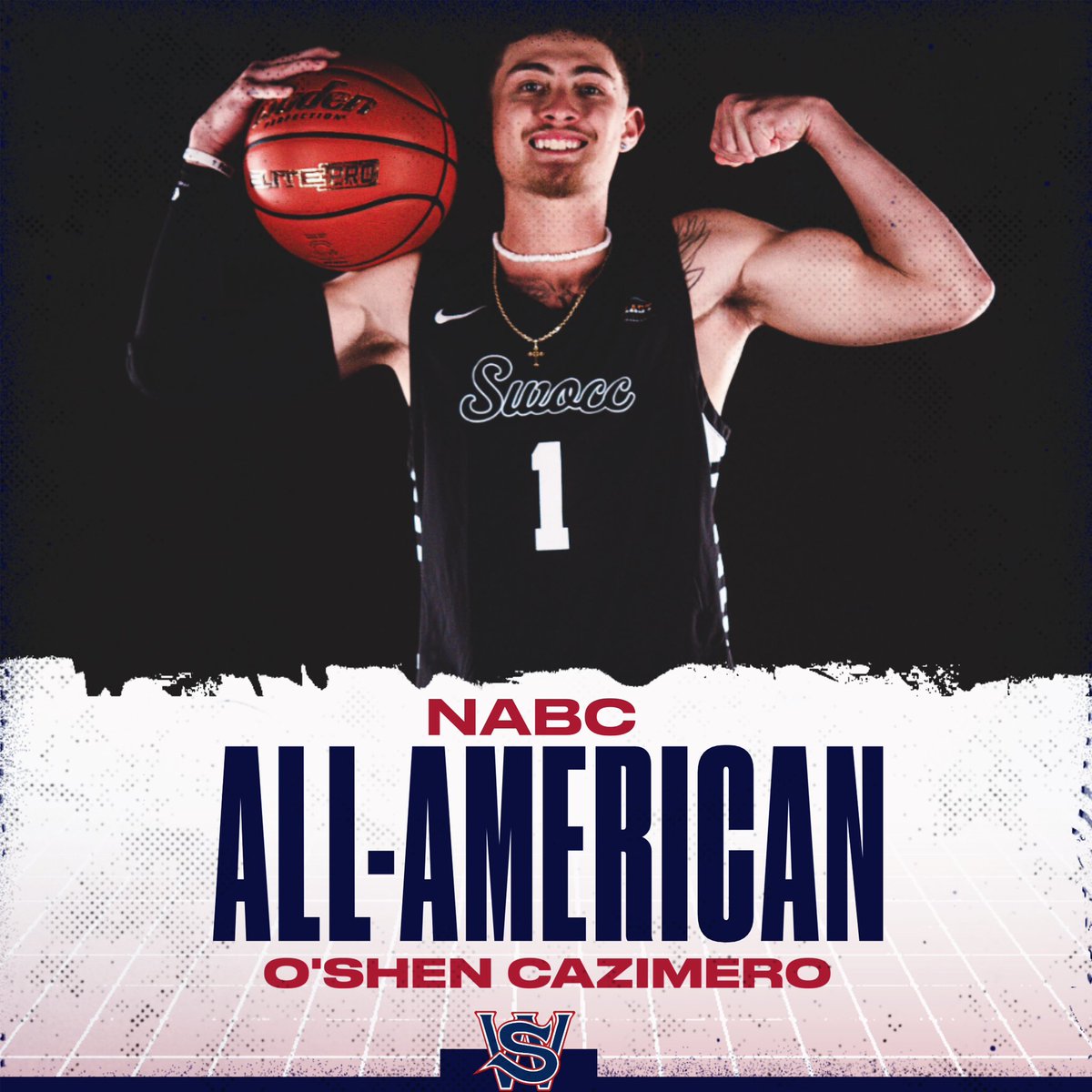SWOCCBASKETBALL's tweet photo. To finish off an incredible 2 years at SWOCC our guy O’shen Cazimero is an NABC All-American. O’shen ends his career at SWOCC with 728 points, 210 assists, and a FG% of 56.5%, he also had 4 career game winning baskets. We are proud of you O’shen and will miss you https://t.co/5Lft5qyNSt