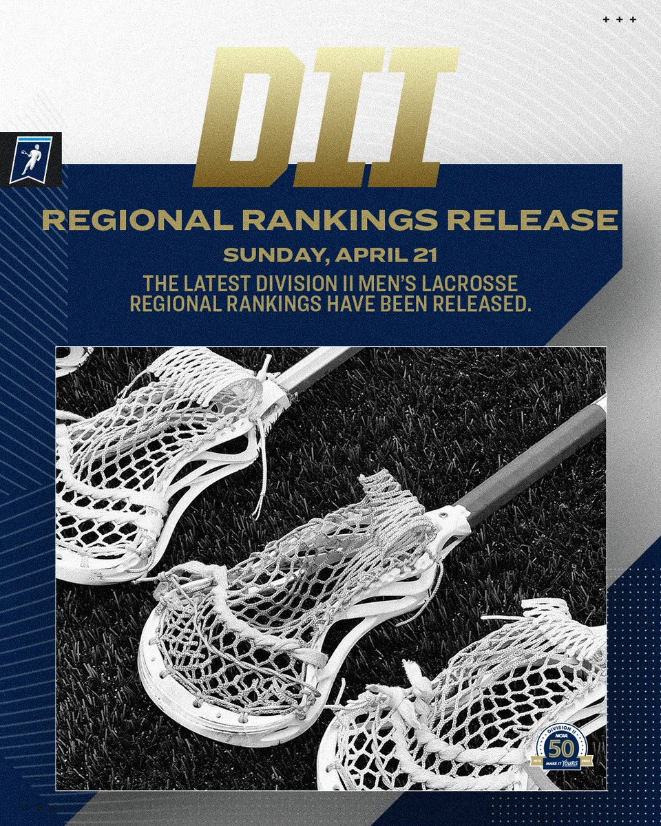 Let’s see who scored a spot in this week's #D2MLAX regional rankings!

⬇️⬇️⬇️

#MakeItYours | on.ncaa.com/D2MLAXrr