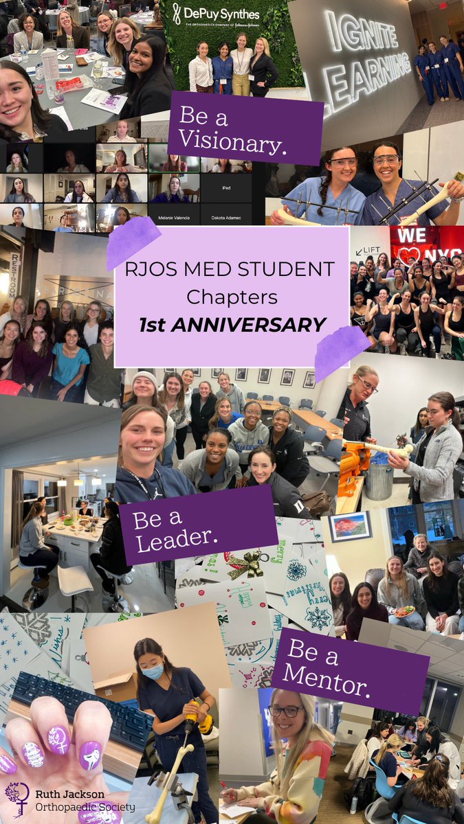A year of @RJOSociety Med Student Chapters 💜 

Thank you for being part of this movement ✨

#orthotwitter #womeninortho