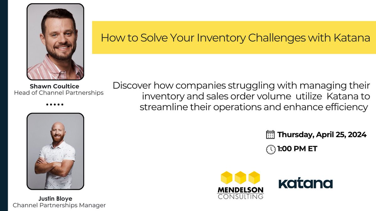 April 25th, 2024, at 1:00 PM ET. 
 Learn about Katana: events.teams.microsoft.com/event/763b40a0…

#inventorymanagement #software #ecommercechannel #COGS #StreamlineOperations #Inventory #inventorysolutions #solutions #inventorybased  #manufacturingsolutions