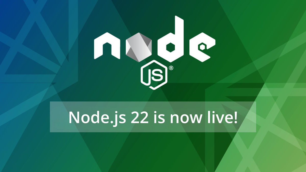 Node.js 22 is here 😎 Featuring: require()ing ESM graphs, WebSocket client, updates of the V8 JavaScript engine, and more. Big thank you to @_rafaelgss and @satanacchio for their work on this 🎉