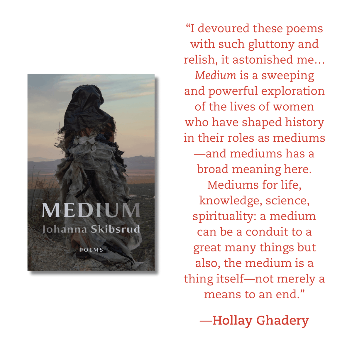 Thank you to Hollay Ghadery for this glowing review of Medium by Johanna Skibsrud! 💓💓💓