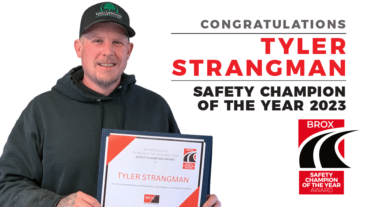 #Brox congratulates Tyler Strangman for being named Brox Safety Champion of the Year 2023! Great work, Tyler and we thank you for your ongoing commitment to job site safety! For more details: ow.ly/7nMX50RbMIG #BroxSafetyFirst #GreatPlacetoWork #WorkPlaceSafety #SafetyFirst