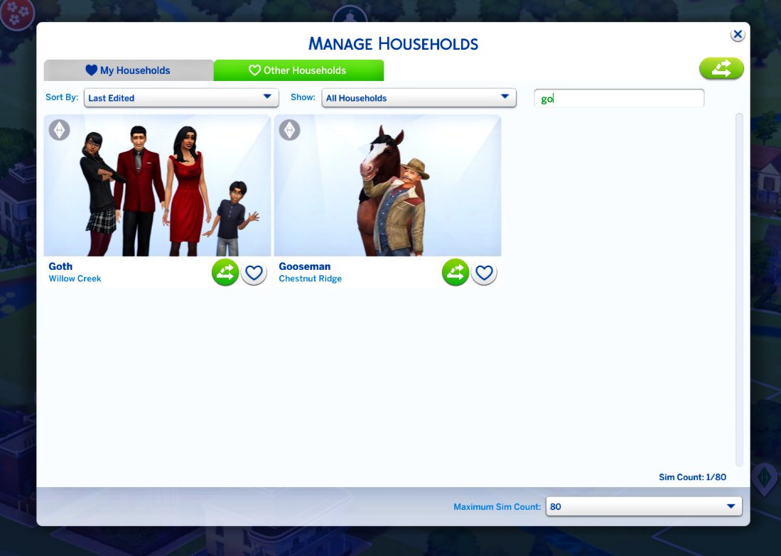 Reminder I have 3 mods in Early Access rn:

Searchable Visit Menu
Searchable Household Management
Smarter Save Menu: Searchable Saves

Smarter Save Menu releases tomorrow!

If you'd like to support me, you can get all 3 immediately on Patreon.com/TwistedMexi

#TS4 #Sims4 #ts4mods