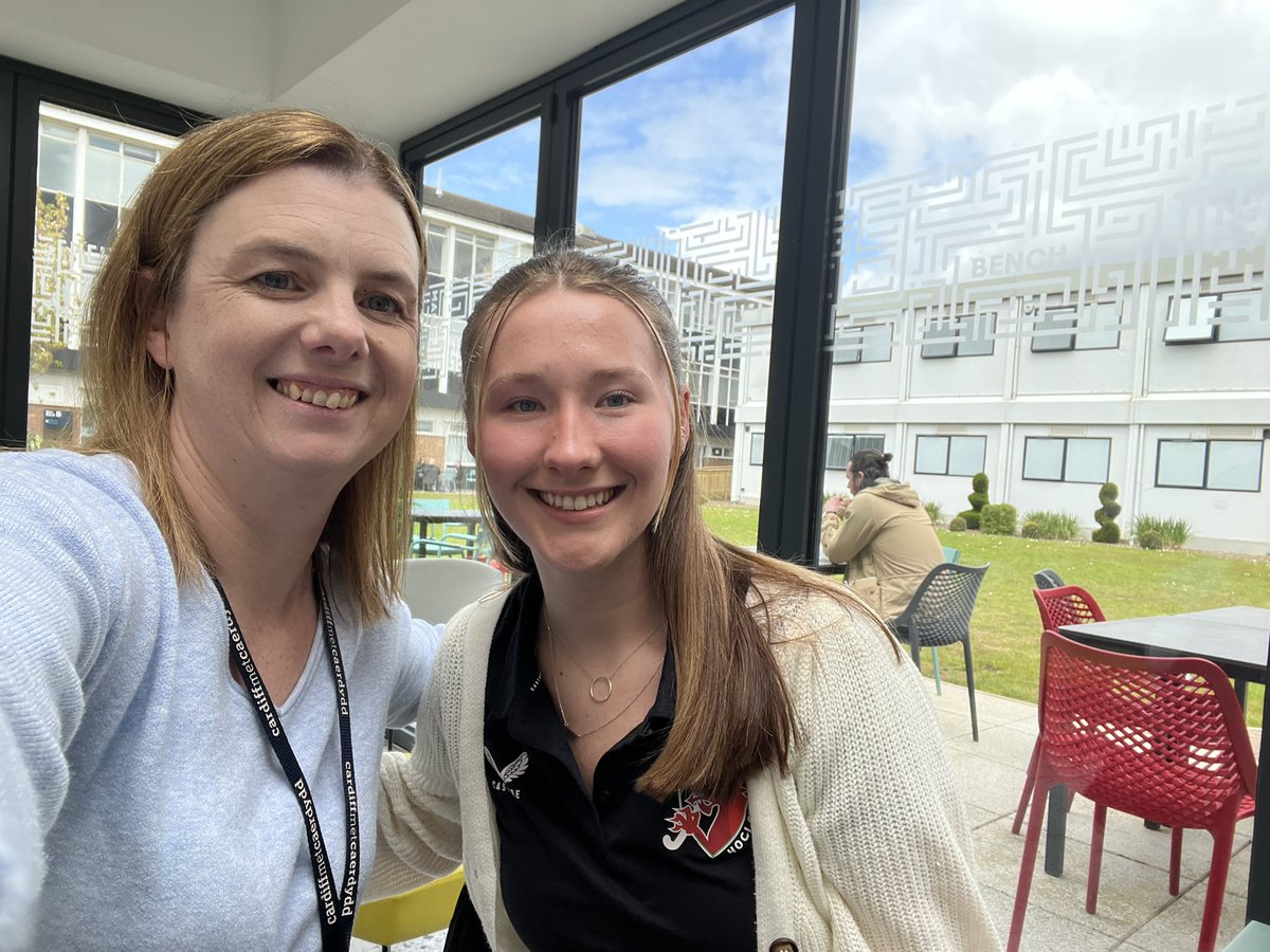 CardiffMetSM's tweet photo. Another day and another alumni visit… @lizzielewis8 was @alicegregory174 personal tutor and dissertation supervisor! Alice went on to study a Masters in Sports Law is now working for @HockeyWales as a project manager! #alumni #proud #generalmanager #CIMSPAendorsedprogramme 🎓🏑 https://t.co/mVjhBA5awC