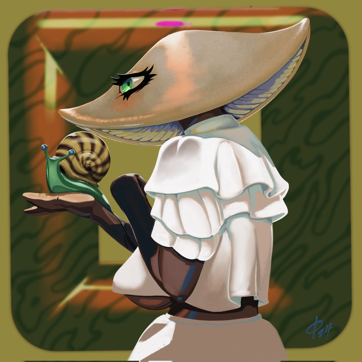Solarconflict's tweet photo. A mushroom 🍄 and her snail. https://t.co/nrKpAjAojU