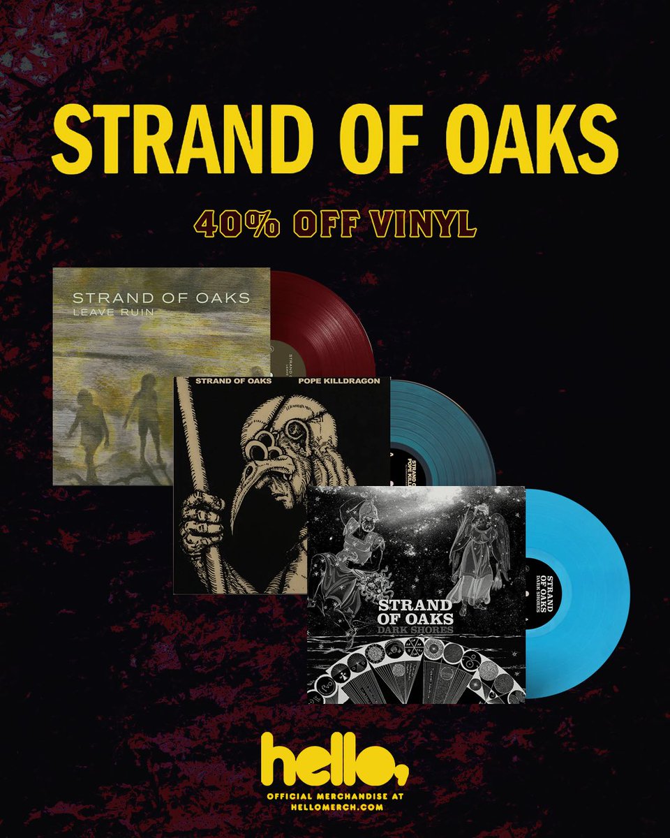 Enjoy 40% OFF on selected vinyl at @Strandofoaks official store! 🏷️ hellomerch.com/collections/st…