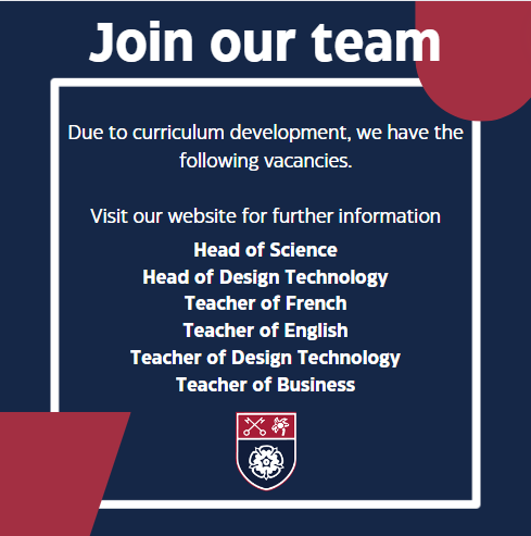 Exciting positions available due to curriculum development efforts. Visit the website for more information on vacancies and how to apply. Join the dynamic team and be part of shaping the future. 
huxlow.northants.sch.uk/home/about-us/…
#JoinOurTeam #CurriculumDevelopment #CareerOpportunities