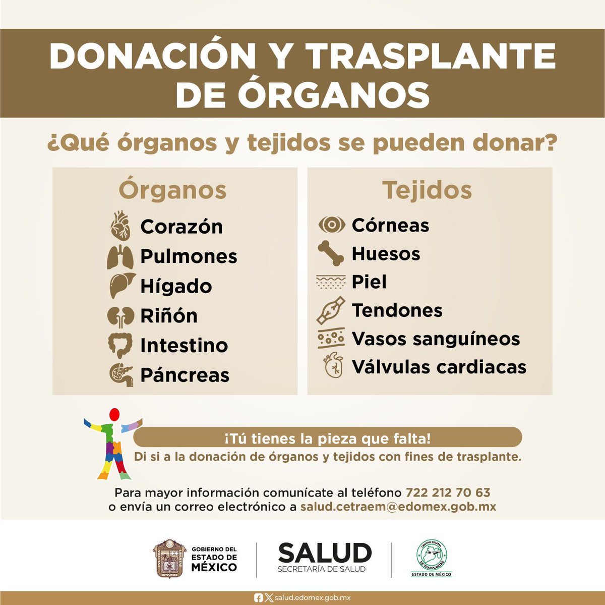 La donación altruista de órganos y tejidos significa una esperanza de vida para pacientes que esperan un trasplante; para hacerlo realidad, el #Edoméx cuenta con el Centro Estatal de Trasplantes del Estado de México #Cetraem.

Ingresa a cetraem.edomex.gob.mx para conocer más.