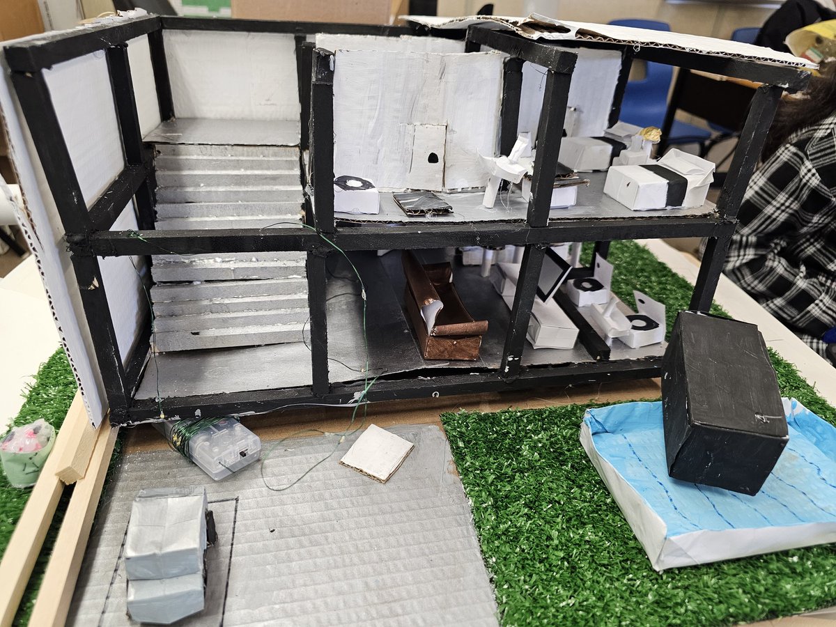 CuriousityRealm's tweet photo. Mini home building project for the win. Teaching Math, Science, Language, SEL, collaboration in one project. Student engagement too the max!! https://t.co/r7egPIE7o3