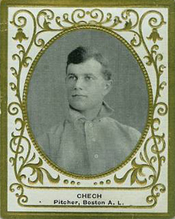 #RedSoxHistory - today is the 146th anniversary of the birth of former #RedSox pitcher Charlie Chech (1878). He came to #Boston 1909 along with Jack Ryan in a trade that sent #CyYoung to the #ClevelandNaps. He was traded before the season ended to #StPaul (American Association)