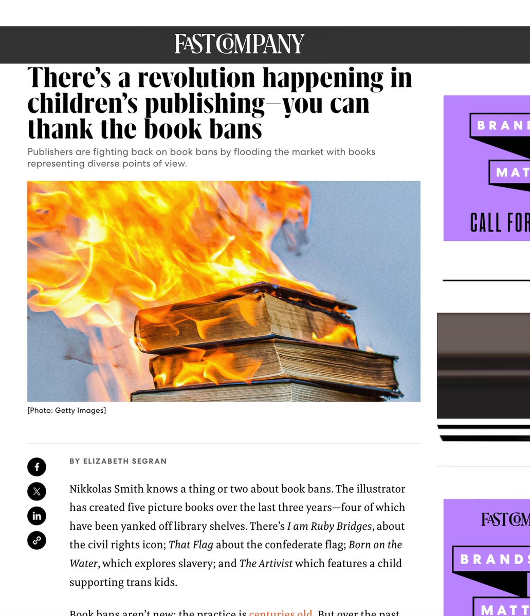 I’m down for a revolution 📚🔥 

Thank you @LizSegran & @FastCompany for this feature! 🙏🏾 

#fREADom 
#ReadBannedBooks