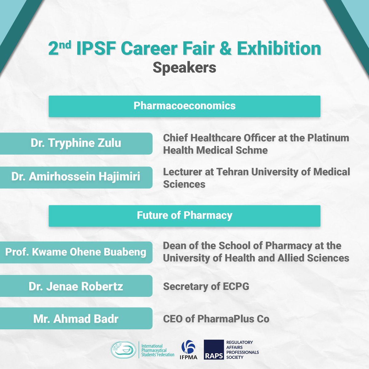 Unveiling the list of speakers that will be joining us at the 2nd IPSF Career Fair & Exhibition, and there's more!

The registration form is still open, wait no longer!
forms.gle/dep5d2iYS2kmUR…

#IPSFCFE2024
#75YearsOfIPSF #IPSForg