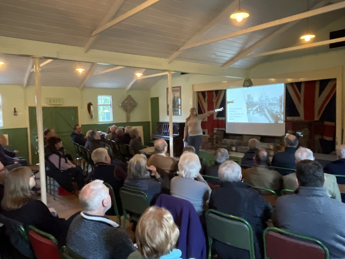 Our 2024 #HuttedHistories series kicked off a few moments ago with the lovely Caroline Drew speaking about the First World War Air Raids to a full house in our original Great War Recreation Hut!