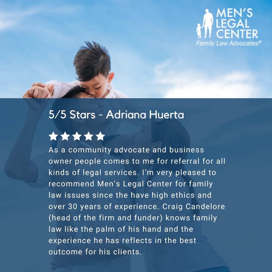 Real clients, real stories, real results. 🌟 Hear what our satisfied clients have to say about their experience with Men’s Legal Center. Your success story could be next. 

#LegalExpertise #FamilyLawMatters #ClientFocused #MensLegalCenter #ClientTestimonials #SatisfiedClients