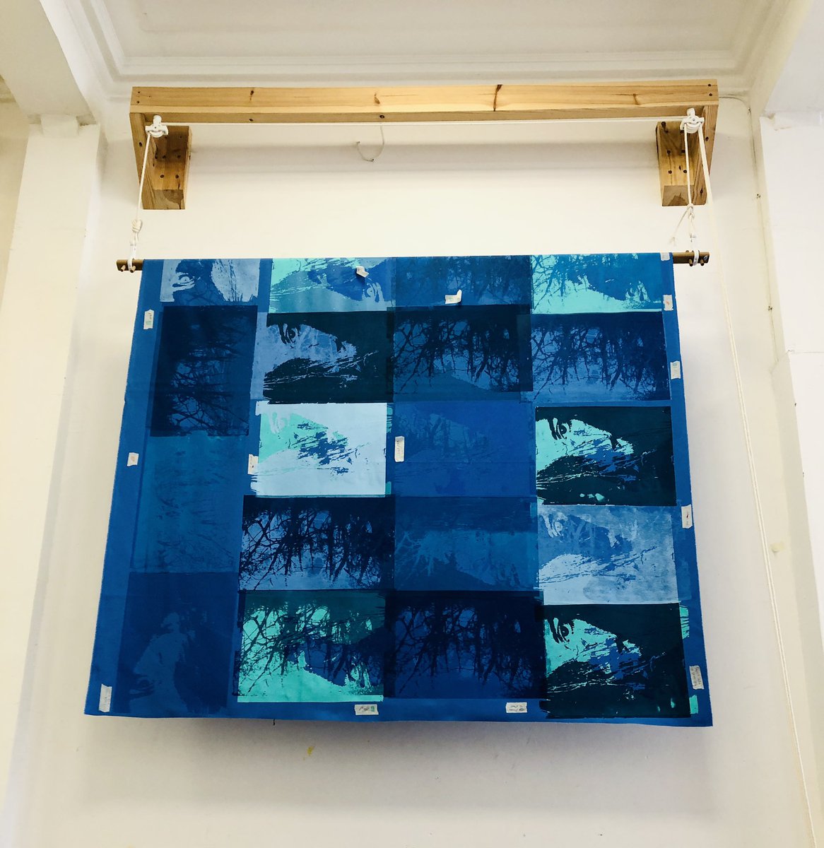 A test piece made in Glasgow @printclanstudio this piece, explores a period when all I saw was blue, I’ve layered portraits & landscape distorting the image further. Once dry this piece will be tactile #hapticart #disabilityart #testingartideas