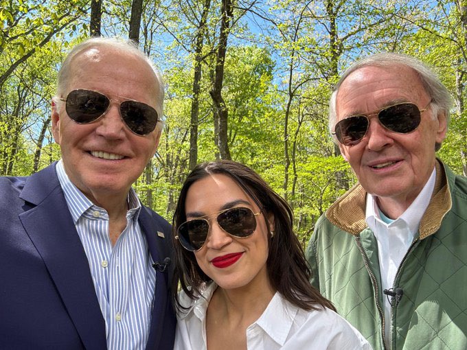 @AOC Aye real quick. This you with Genocide Joe, who called the Columbia protestors anti-Semitic, right after you gave a speech showing support to those same protestors? Pick a side