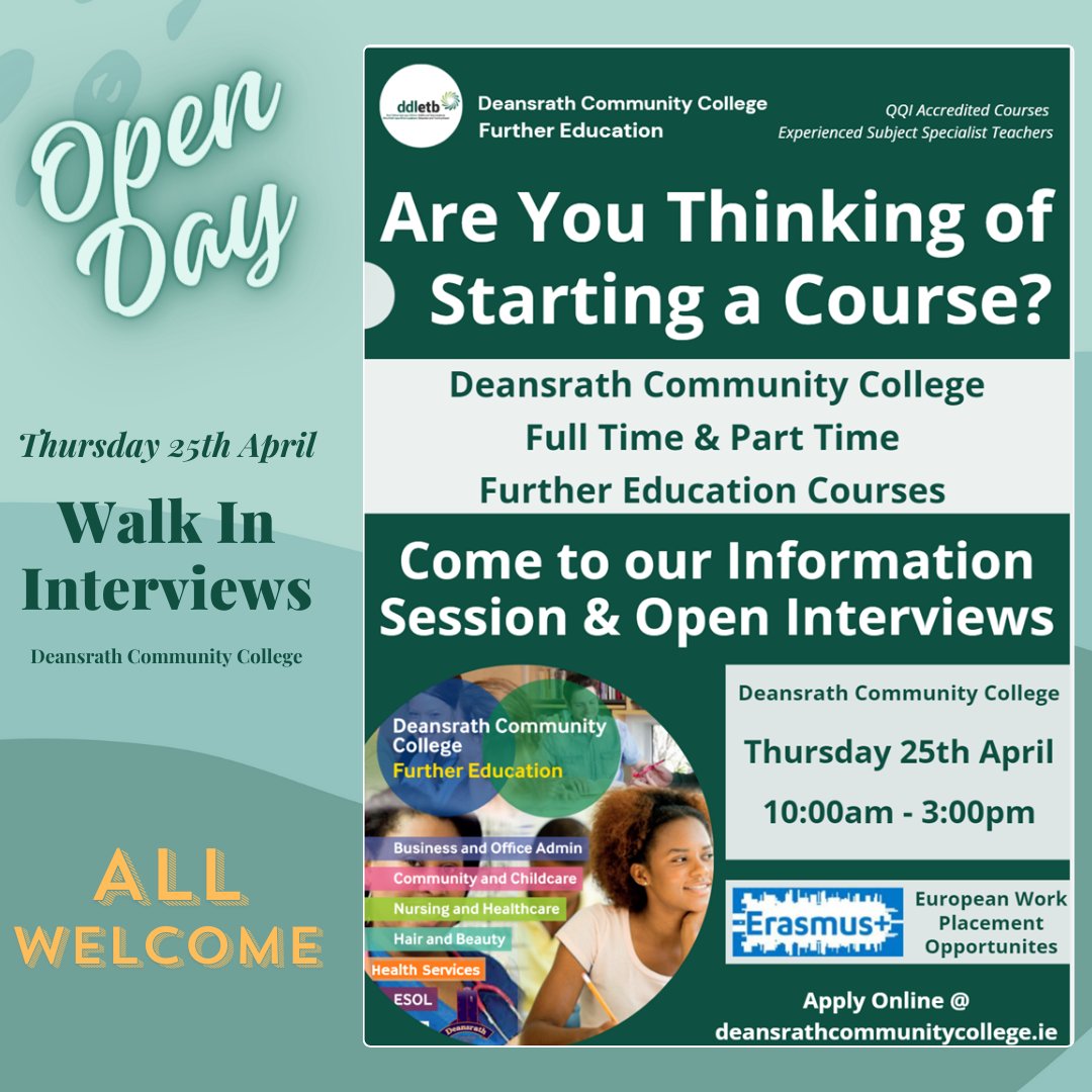 Are you thinking about starting a Part Time or Full Time Further Education Course this September?

Come along to our Open Day - Thursday 25th April to chat with our teachers and find out all about our Full Time and Part Time courses available.

#ddletb #teamddletb #thisisfet