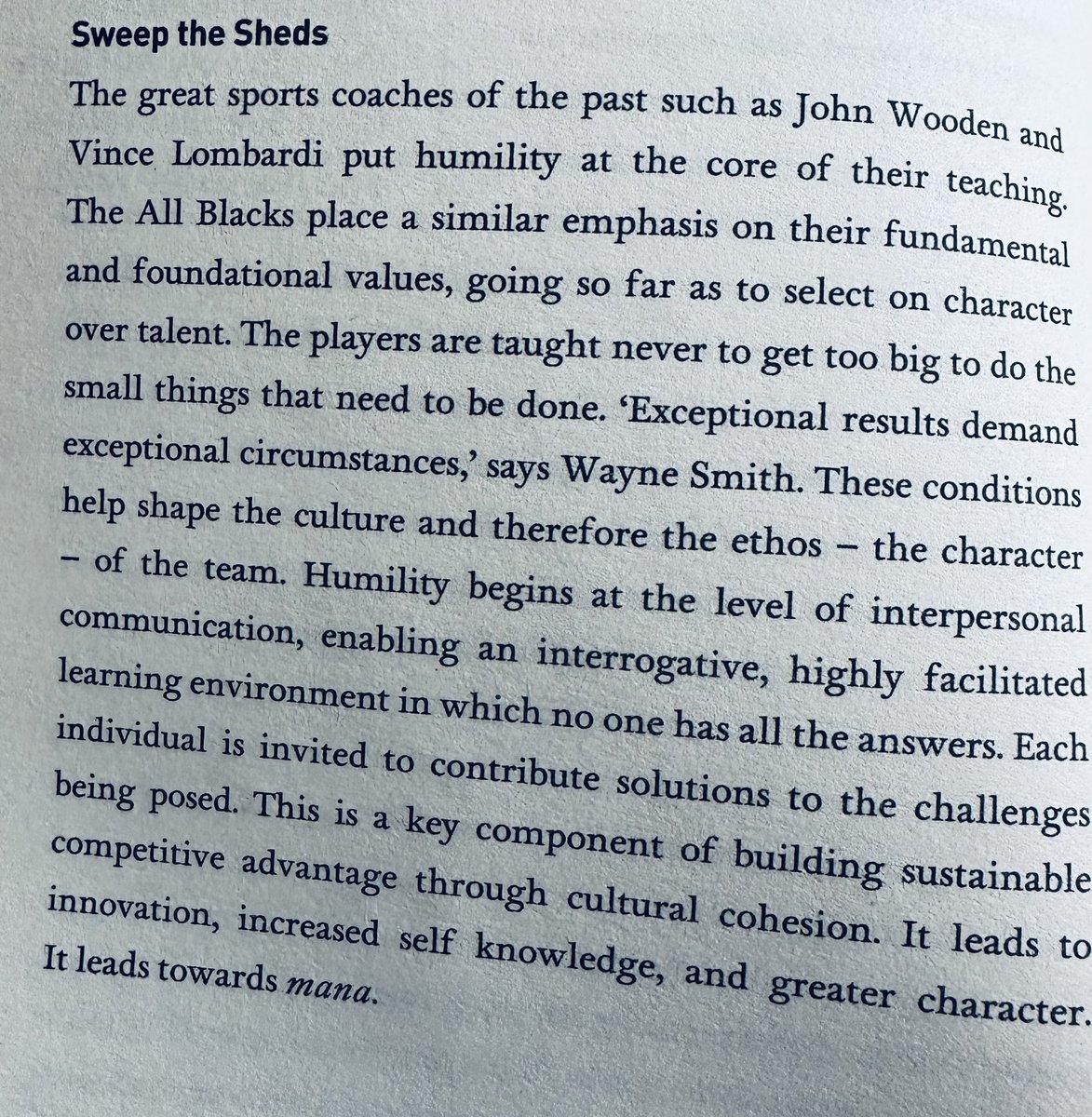 Finished this today - one of the best, most inspiring leadership books I have read. Dual leadership - “pass the ball” Sweep the sheds - “Never be too big to do the small things that need to be done” Thanks @LJ_love11 ❤️ #nodickheads